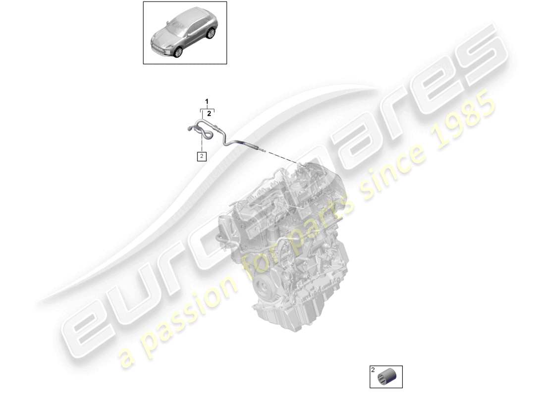porsche 2021 (macan) système de carburant conduite de carburant compartiment moteur schéma des pièces