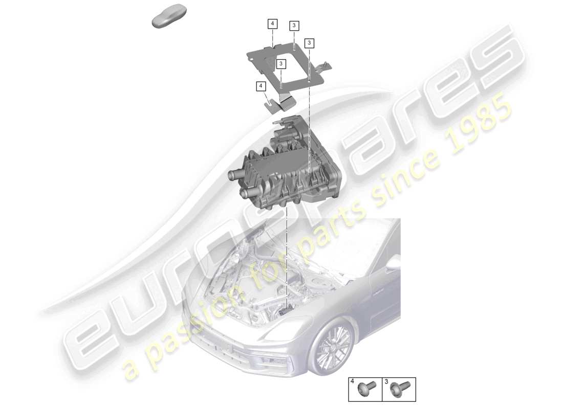 porsche 2026 (panamera 976) schéma des pièces du chauffage haute tension (ptc)