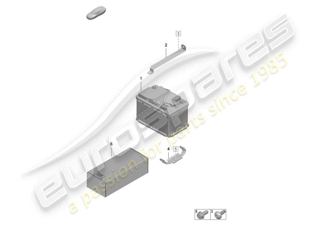 porsche 2023 (992-1 gt3/rs/st) diagramme des pièces de la batterie