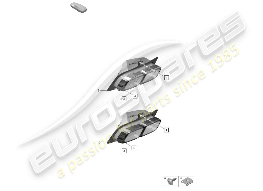 porsche 2022 (992-1 turbo / s) schéma des pièces du tuyau d'échappement