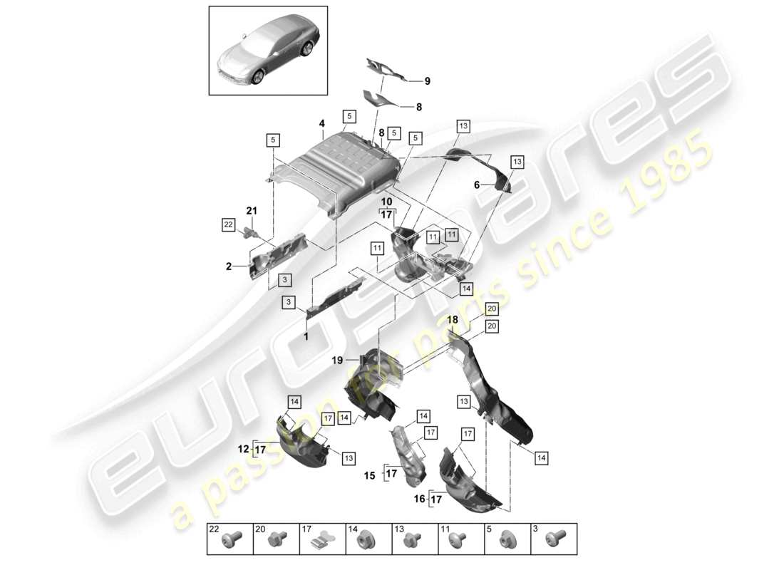 porsche 2021 (panamera 971-1) système d'échappement isolation thermique canal de guidage d'air fa. isolite ghj m cvd 002 301>> schéma des pièces