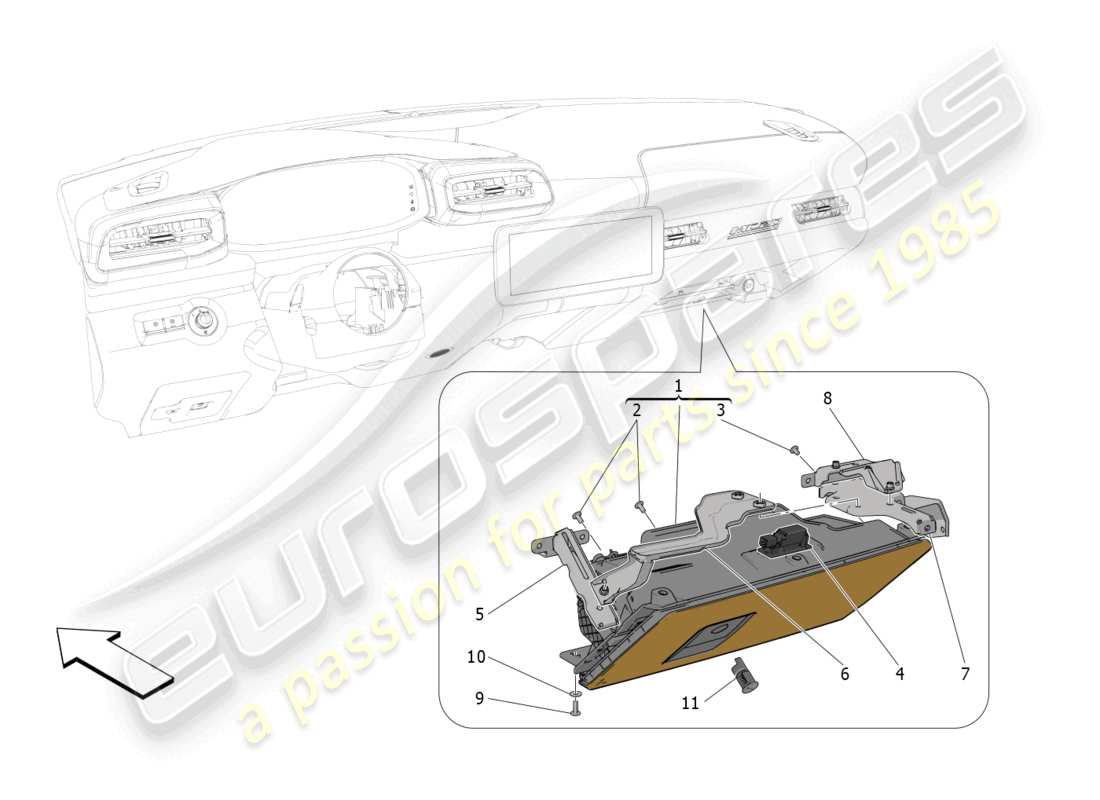 maserati mc20 (2022) boîtes à gants schéma des pièces