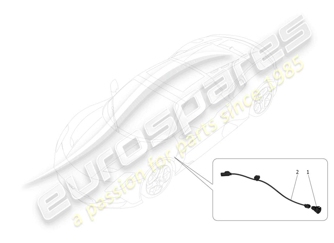 maserati mc20 cielo (2023) diagramme des pièces des groupes de feux latéraux