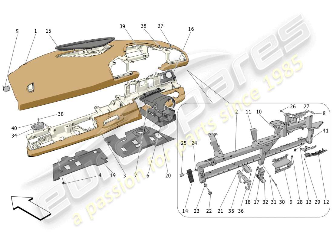 maserati mc20 (2022) unité de tableau de bord schéma des pièces