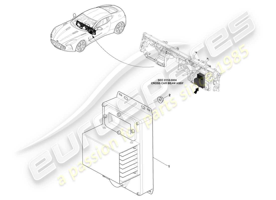 aston martin one-77 (2011) module de commande d'essuie-glace schéma des pièces
