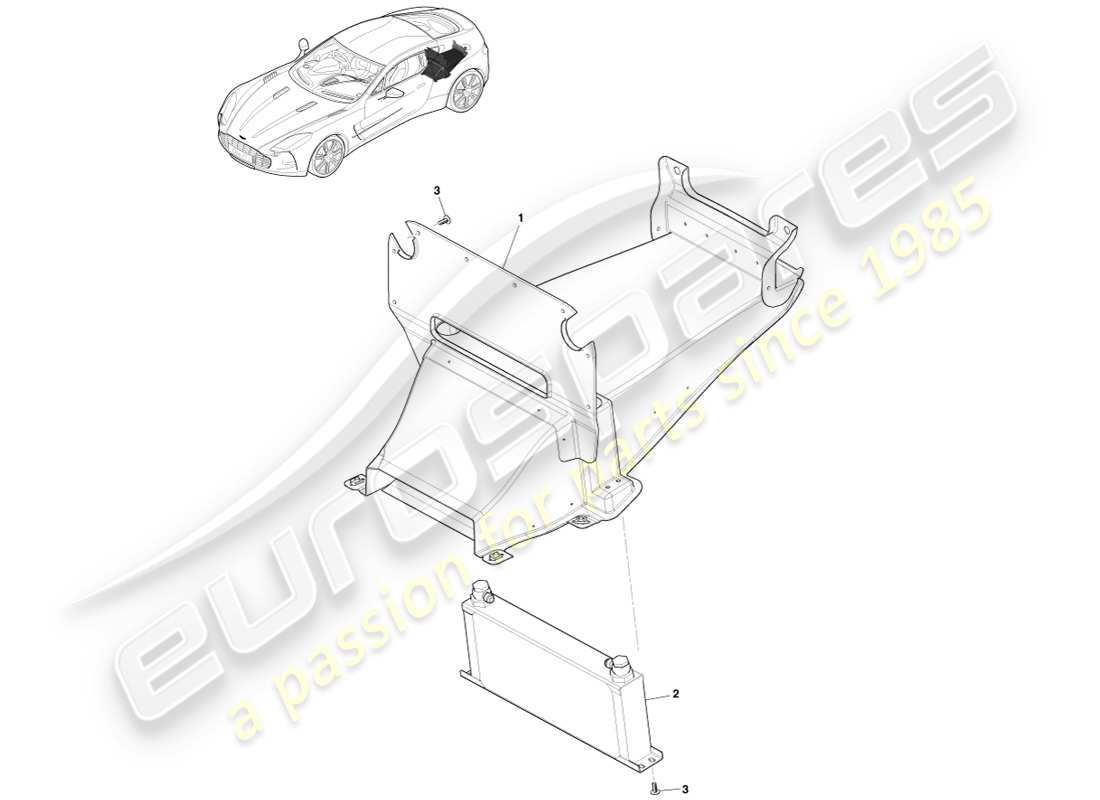 aston martin one-77 (2011) refroidisseur de transmission schéma des pièces