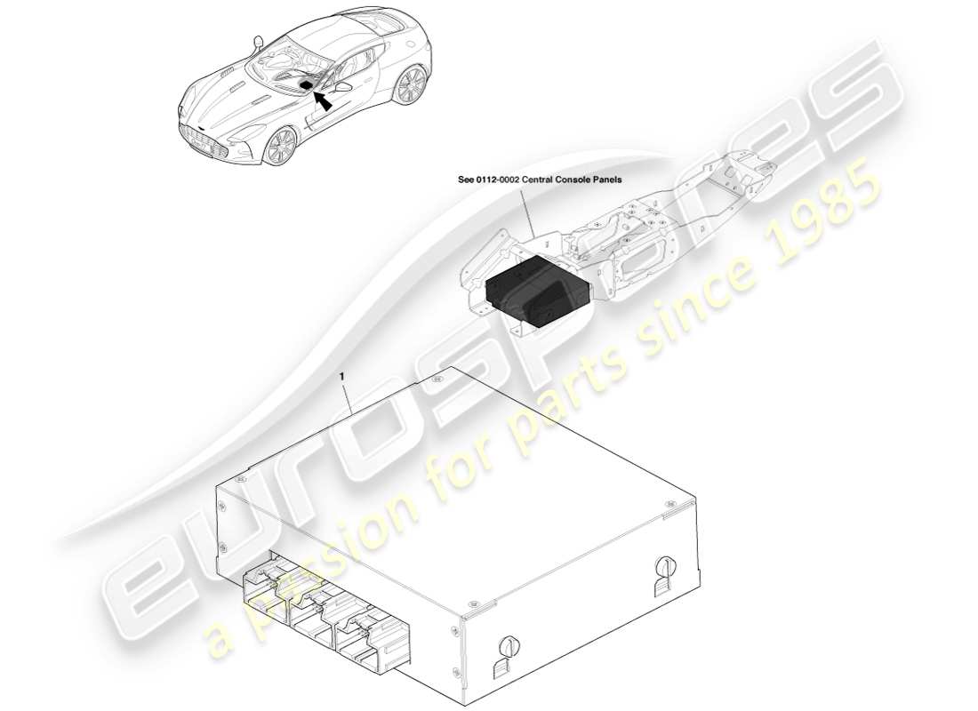 aston martin one-77 (2011) schéma des pièces du module d'infodivertissement
