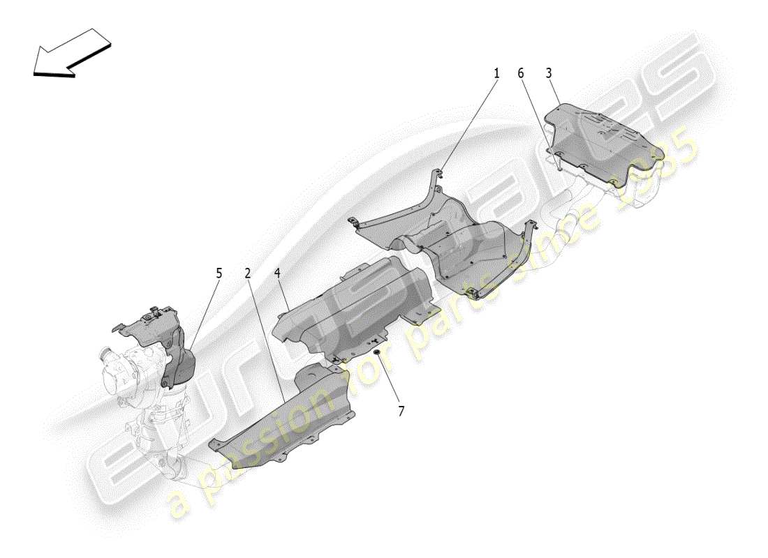 maserati grecale modena (2023) panneaux d'isolation thermique schéma des pièces