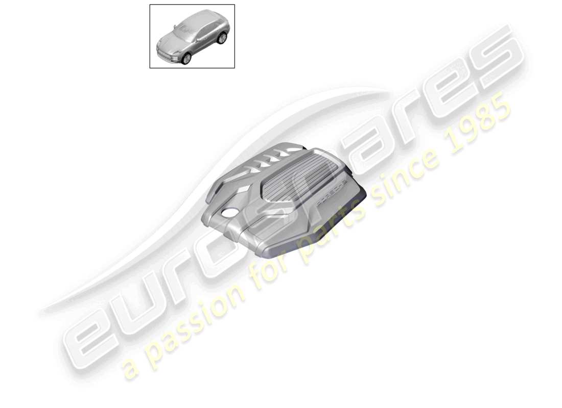 porsche 2021 (macan) schéma des pièces du capot moteur du compartiment moteur