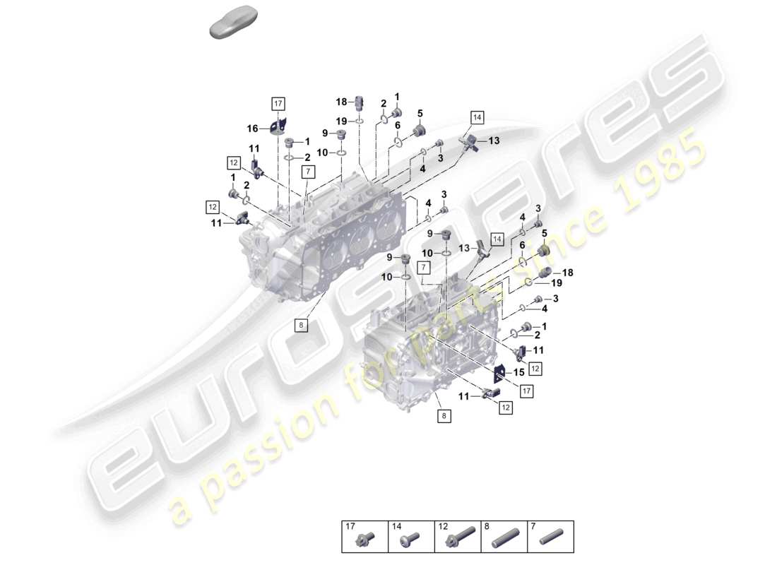 porsche 2023 (992-1 gt3/rs/st) culasse pièces détachées bouchon d'étanchéité capteurs schéma des pièces