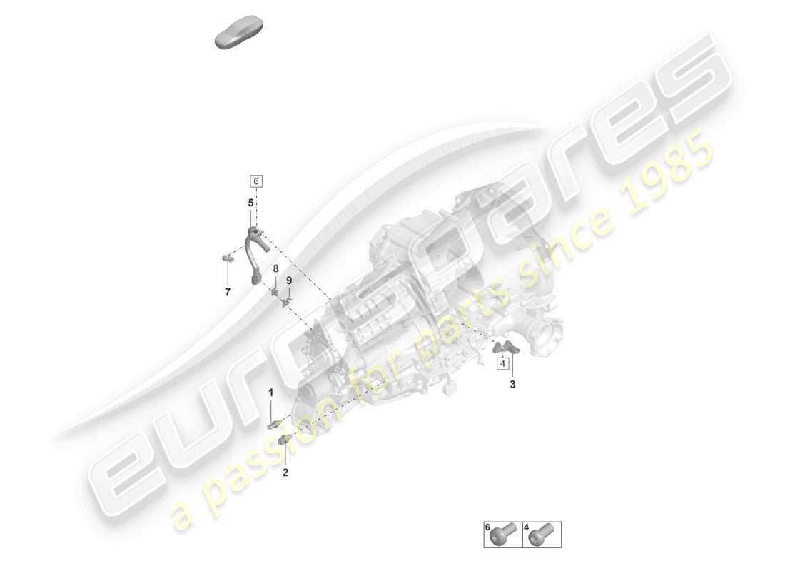 porsche 2023 (992-1 gt3/rs/st) diagramme des pièces des capteurs de boîte de vitesses manuelle