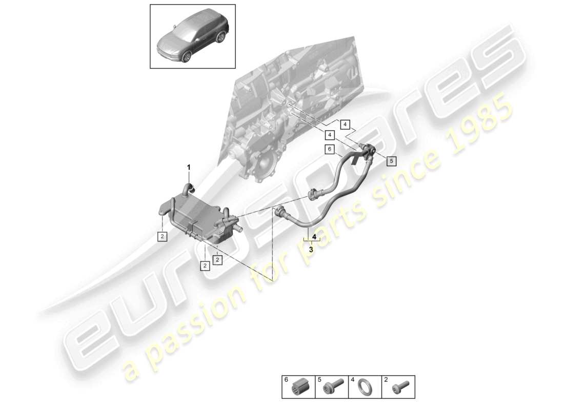porsche 2024 (cayenne e3 9ya/9yb) 8-speed boîte de vitesses automatique pour quatre roues motrices refroidisseur d'huile de boîte de vitesses tuyau d'huile schéma des pièces