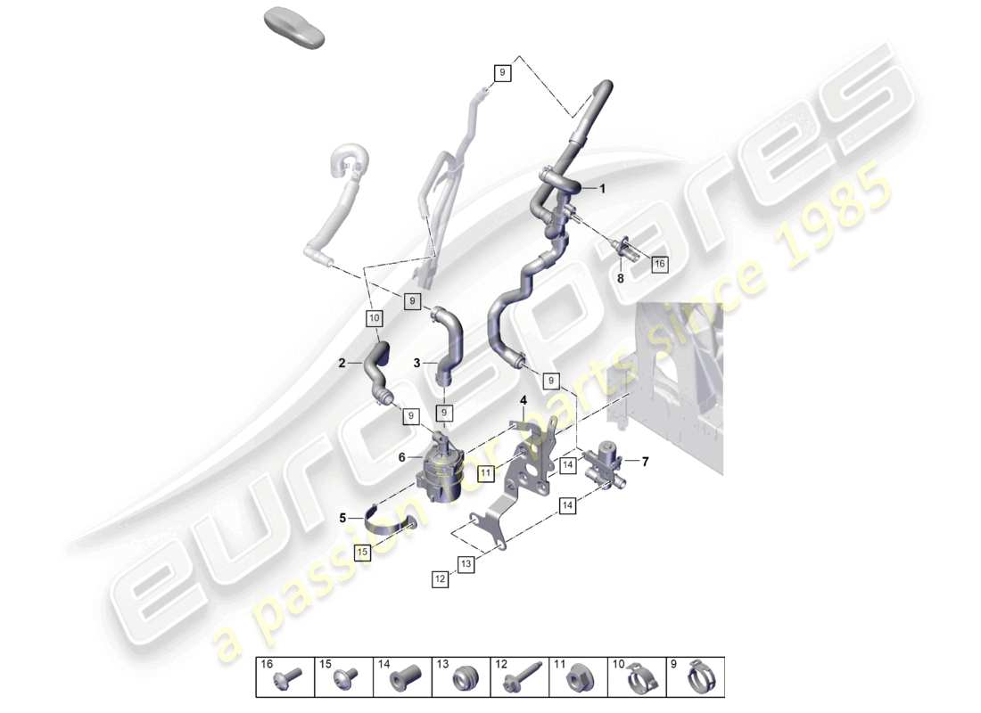 porsche 2026 (cayenne e3 pa) chauffage circuit basse température pour véhicules à propulsion hybride schéma des pièces