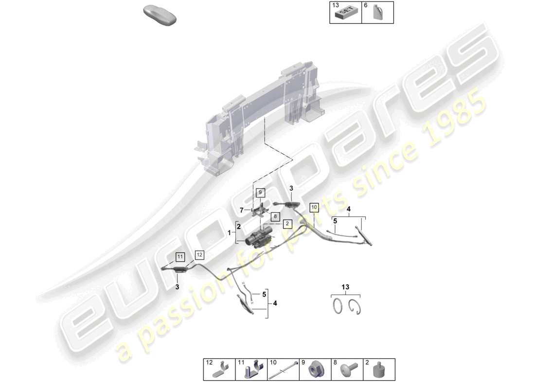 porsche 2024 (992-2) unité d'entraînement système hydraulique pour actionner le toit ouvrant diagramme des pièces