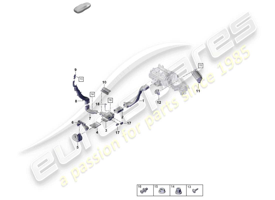 porsche 2025 (panamera 976) guide d'air 4-zone système de climatisation compartiment passagers ventilation schéma des pièces