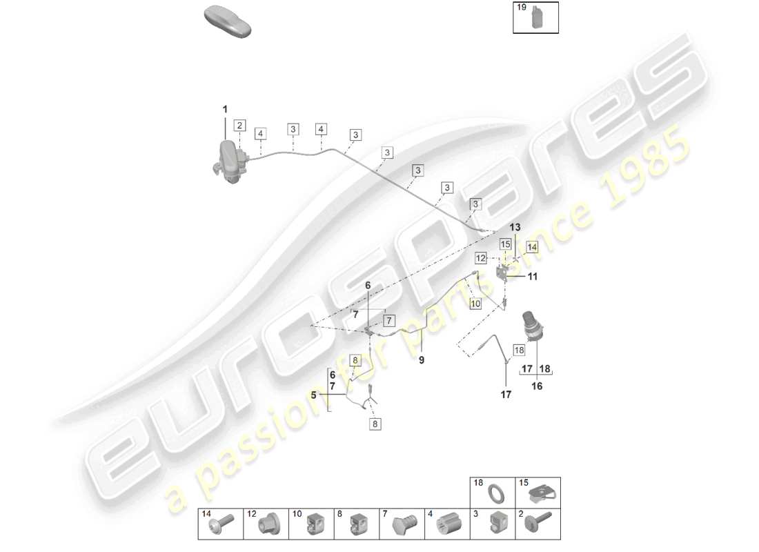 porsche 2024 (992-2) schéma des pièces de la conduite hydraulique de l'essieu avant de la suspension adaptative