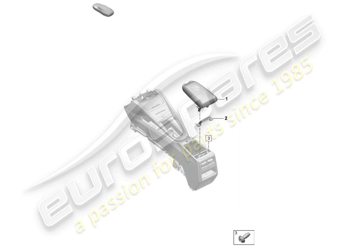 porsche 2025 (macan-e) centre console armrest porsche crest schéma des pièces