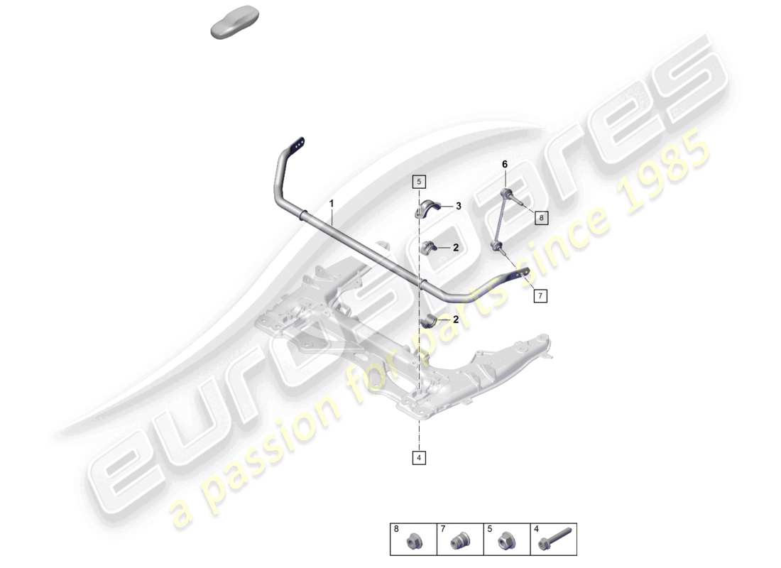 porsche 2021 (718 cayman gt4) suspension adaptative de l'essieu avant schéma des pièces
