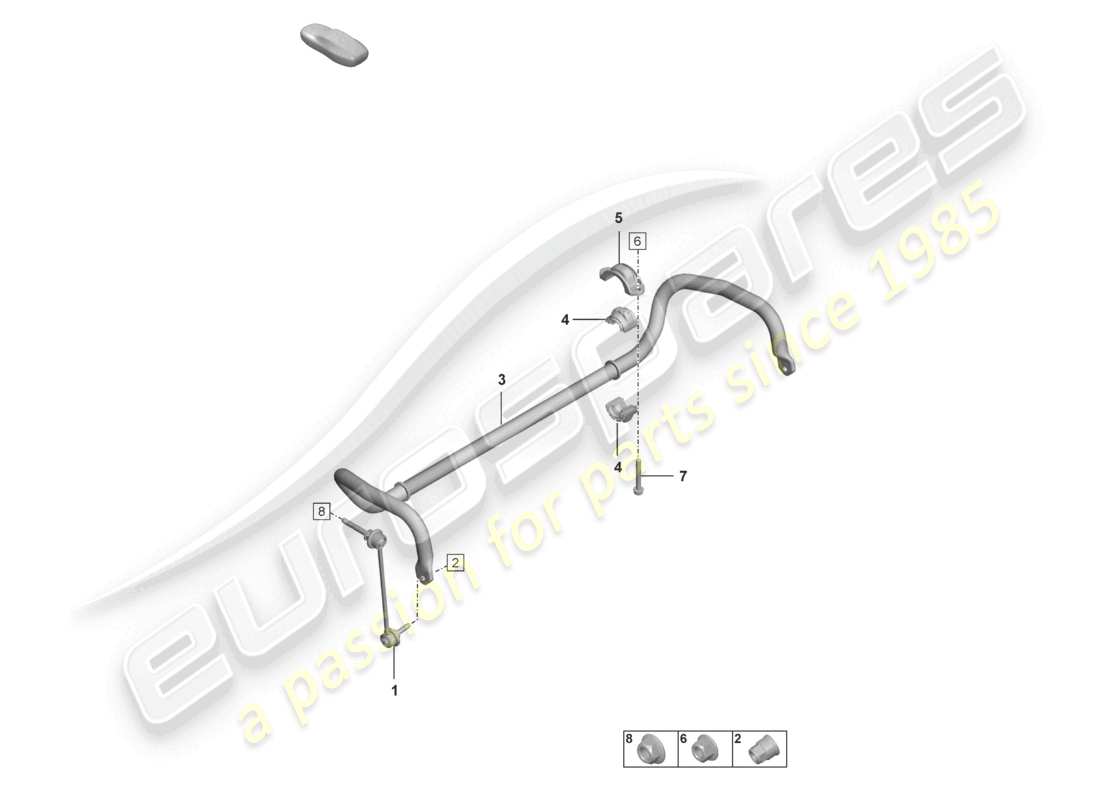 porsche 2022 (992-1 turbo / s) barre anti-roulis barre d'accouplement diagramme des pièces
