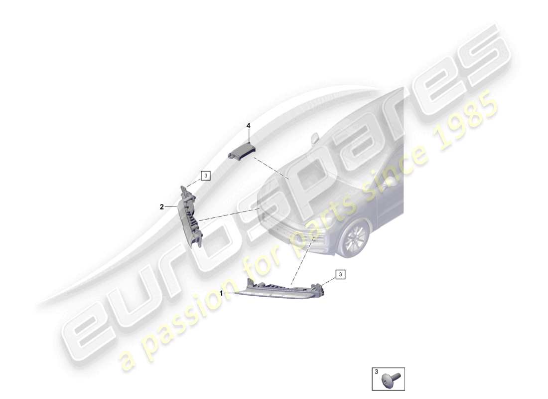 porsche 2025 (cayenne e3 pa) phare supplémentaire pièces détachées schéma des pièces