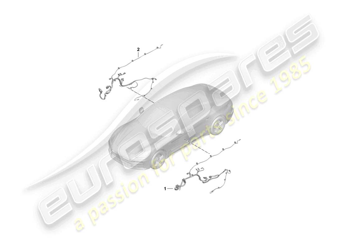 porsche 2025 (panamera 976) schéma des pièces du kit de câblage pour porte avant