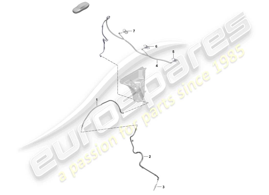 porsche 2025 (panamera 976) schéma des pièces du tuyau d'arrivée d'eau du rondelle -glace