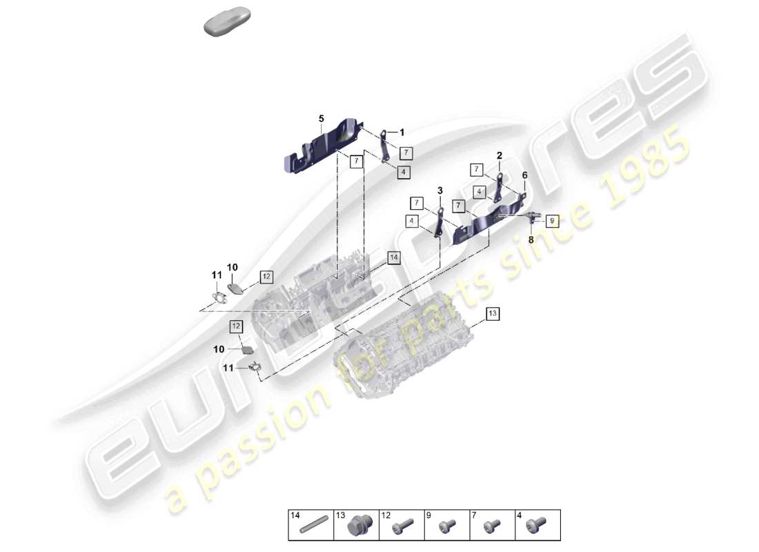 porsche 2025 (panamera 976) schéma des pièces des accessoires de culasse