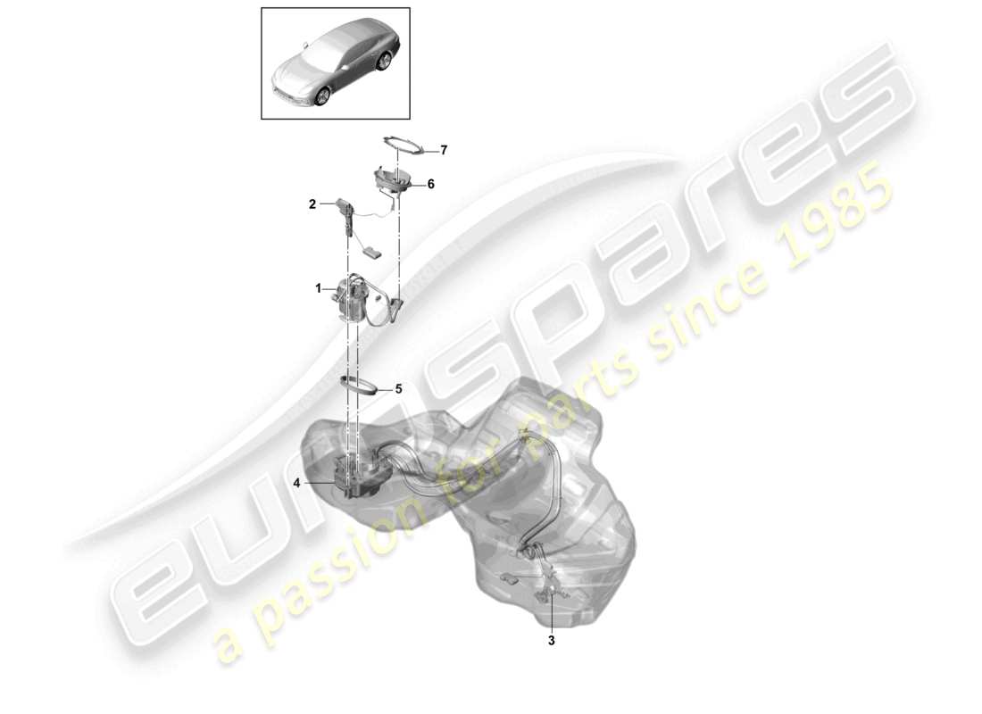 porsche 2021 (panamera 971-1) pompe à jet d'aspiration de pompe à carburant schéma des pièces