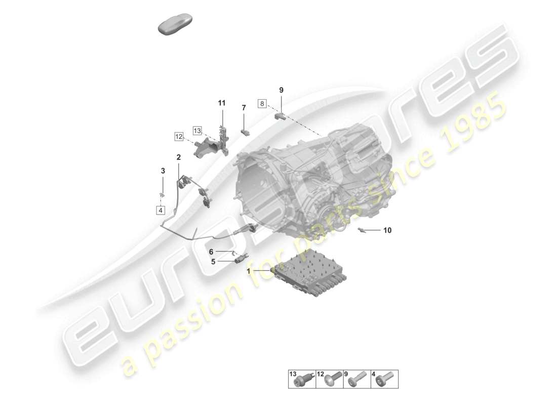 porsche 2024 (992-2) 8-speed boîte de vitesses à double embrayage - pdk - schéma des pièces des capteurs