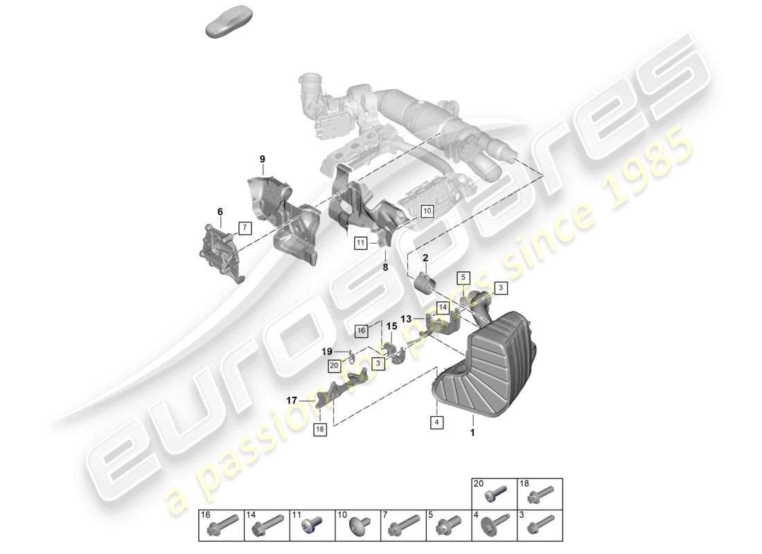 porsche 2026 (992-2) silencieux schéma des pièces