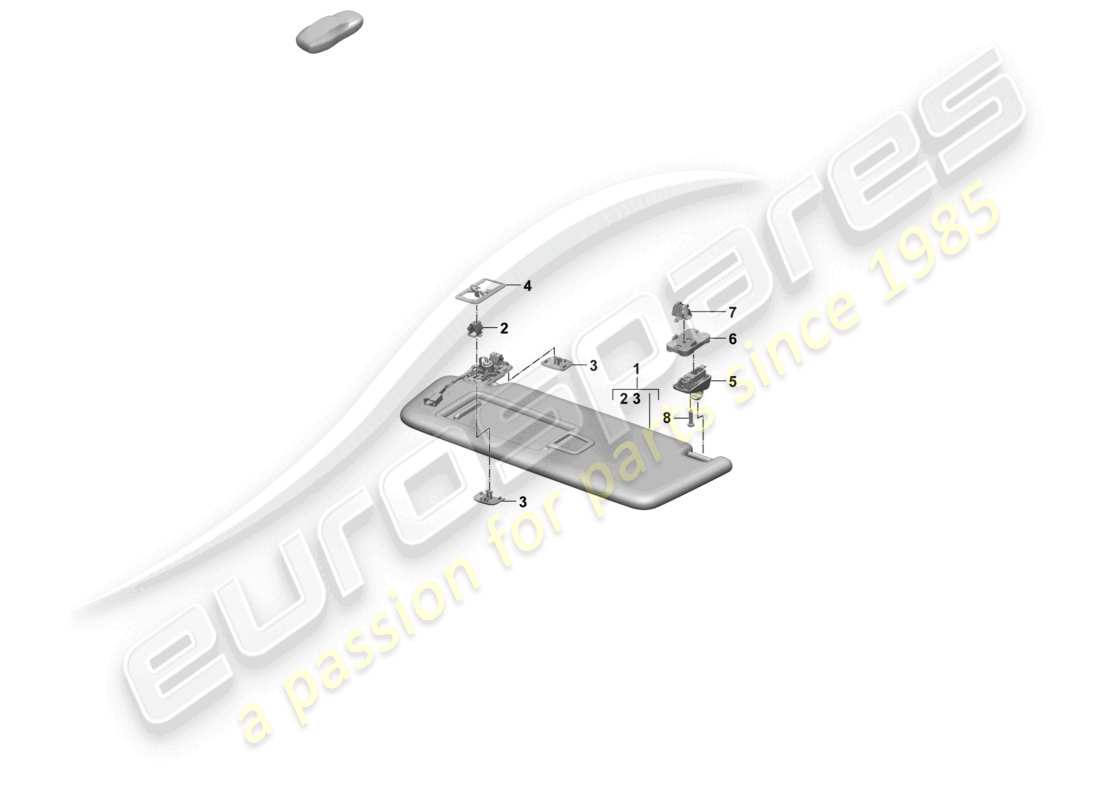 porsche 2024 (macan-e) diagramme des pièces des pare-soleil