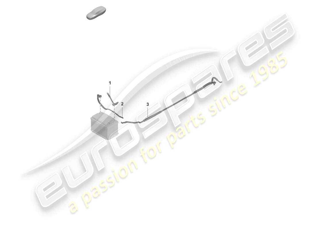 porsche 2022 (992-1 turbo / s) ensemble de câblage pour batterie + câble de terre pour batterie schéma des pièces