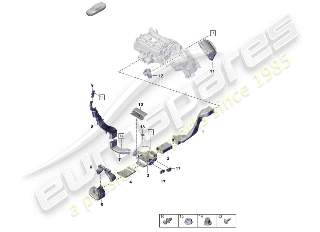 porsche 2025 (panamera 976) guide d'air 2-zone système de climatisation compartiment passagers ventilation schéma des pièces