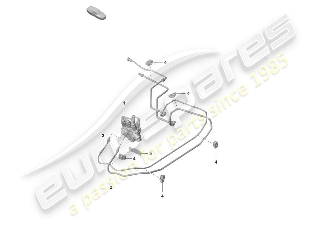porsche 2022 (992-1 turbo / s) schéma des pièces de l'extrémité avant de la conduite hydraulique pdcc