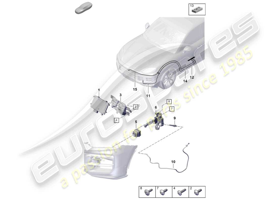 porsche 2026 (cayenne e3 pa) caméra pour système de vision nocturne pièces détachées pour véhicules avec système de vision nocturne schéma des pièces