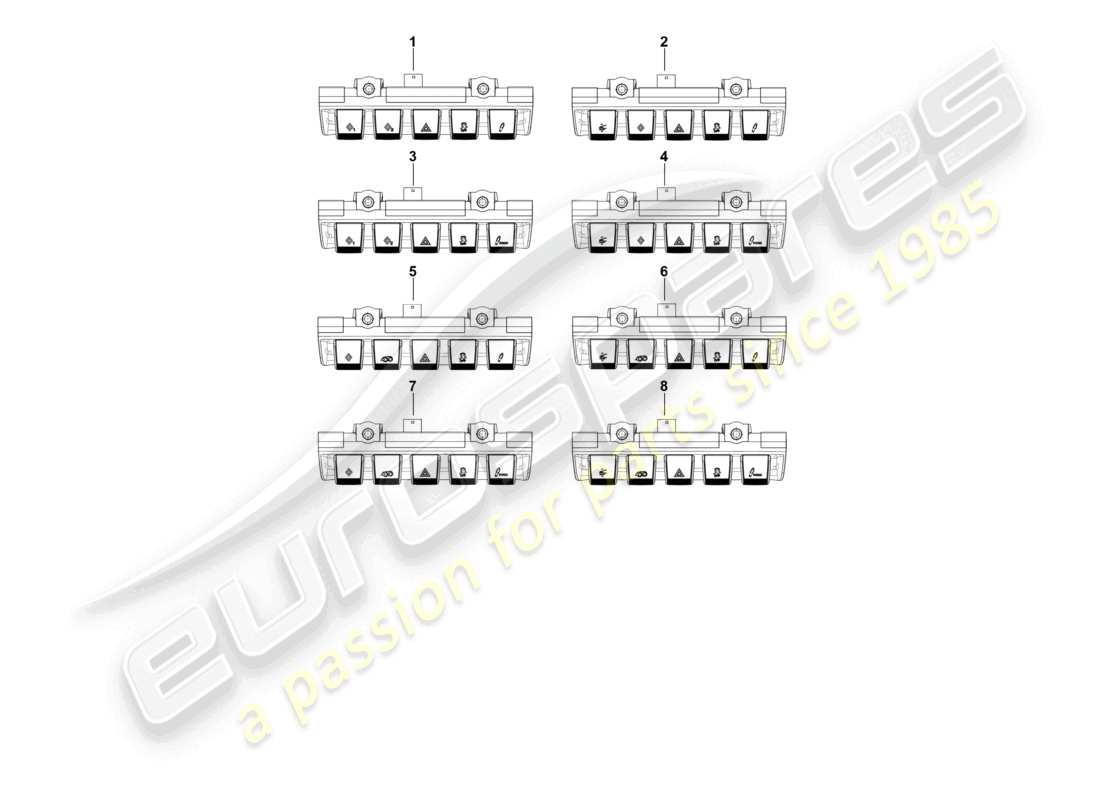 porsche 2024 (992-2) diagramme des pièces du tableau de bord du module de commutation