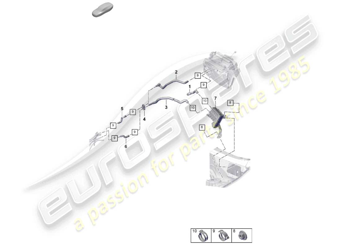 porsche 2026 (cayenne e3 pa) chauffage rhd circuit haute température chauffage haute tension (ptc) pour véhicules à propulsion hybride schéma des pièces