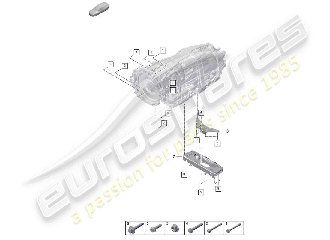 porsche 2026 (panamera 976) pièces de montage pour moteur et transmission schéma des pièces du support de transmission