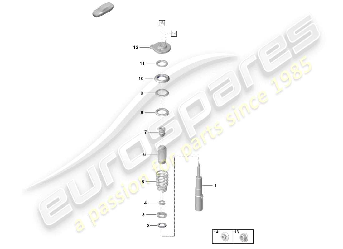 porsche 2022 (992-1 turbo / s) diagramme des pièces des amortisseurs de suspension