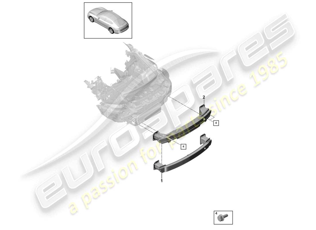 porsche 2021 (panamera 971-1) support de pare-choc arrière schéma des pièces