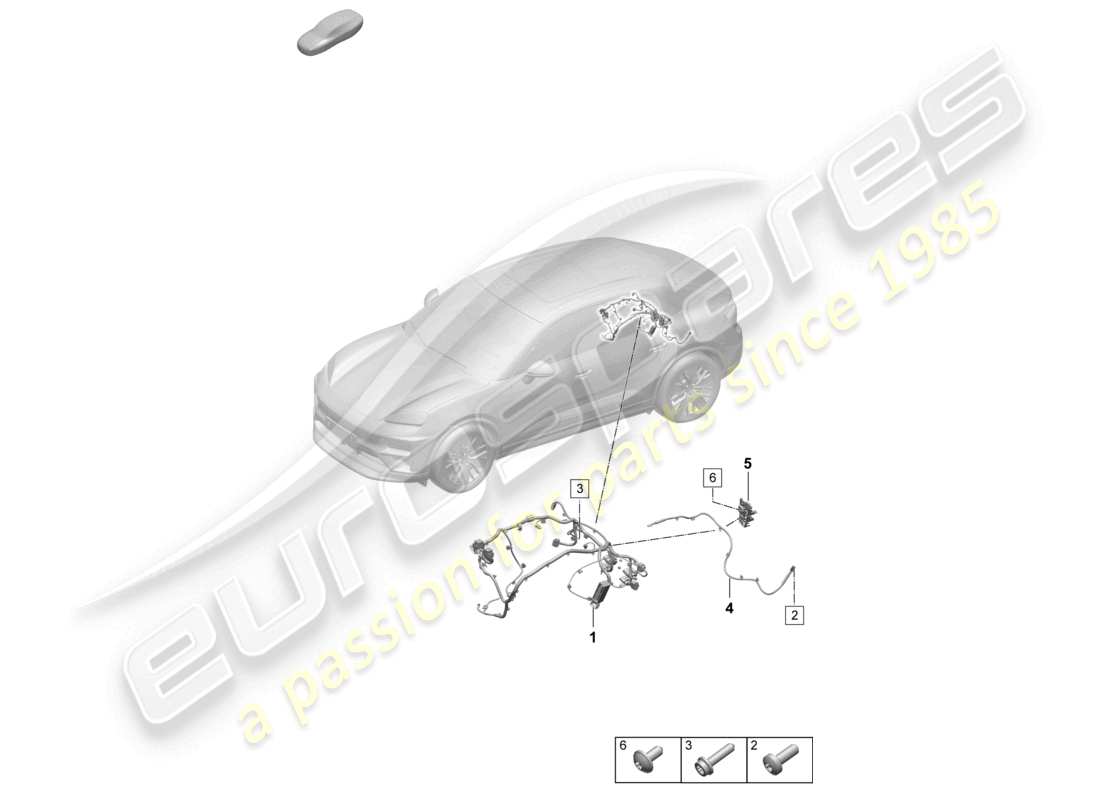 porsche 2025 (macan-e) faisceau de cablage pour pre-câblage moteur schéma des pièces