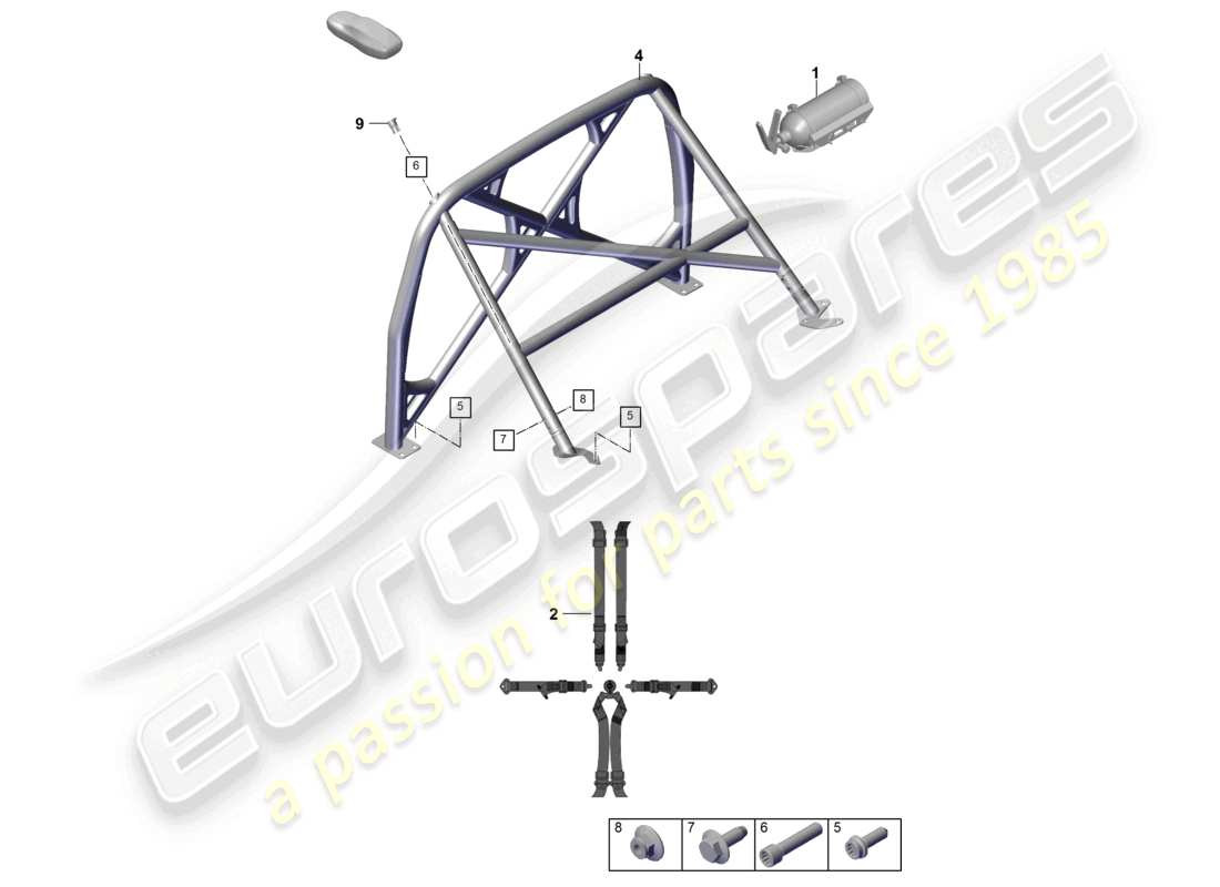 porsche 2022 (992-1) accessoires arceau de sécurité schéma des pièces