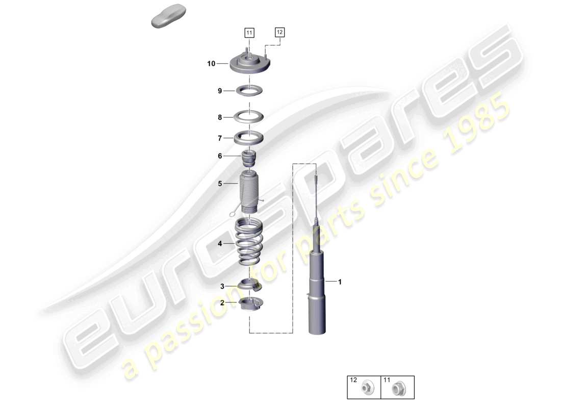 porsche 2024 (992-2) diagramme des pièces des amortisseurs de suspension