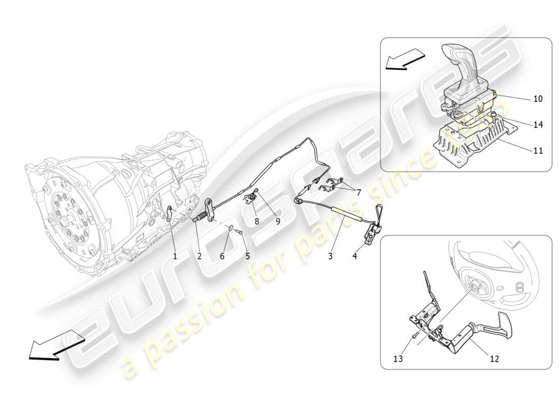 maserati ghibli fragment (2022) commandes du conducteur pour boîte de vitesses automatique schéma des pièces