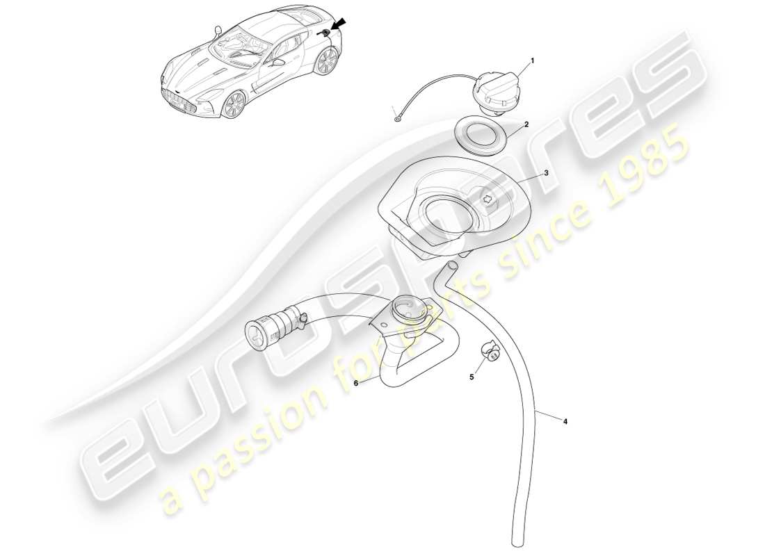 aston martin one-77 (2011) remplissage de carburant schéma des pièces