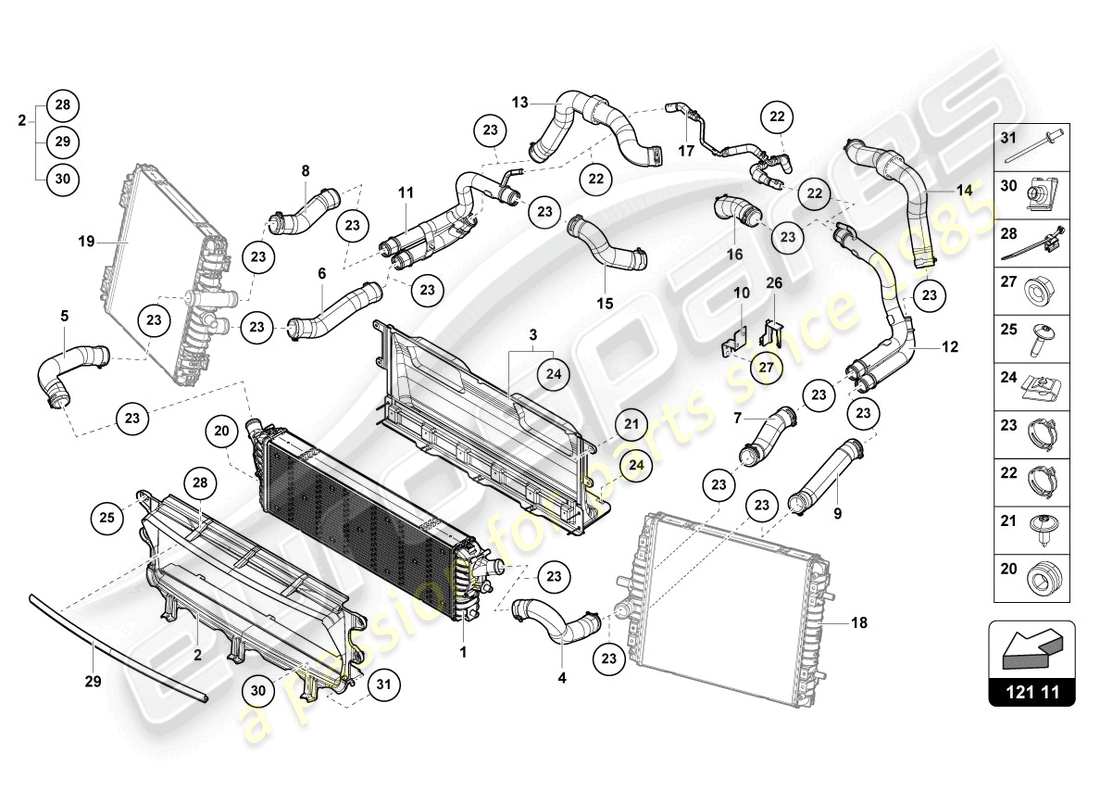 schéma de pièce contenant le numéro de pièce 4t3121333