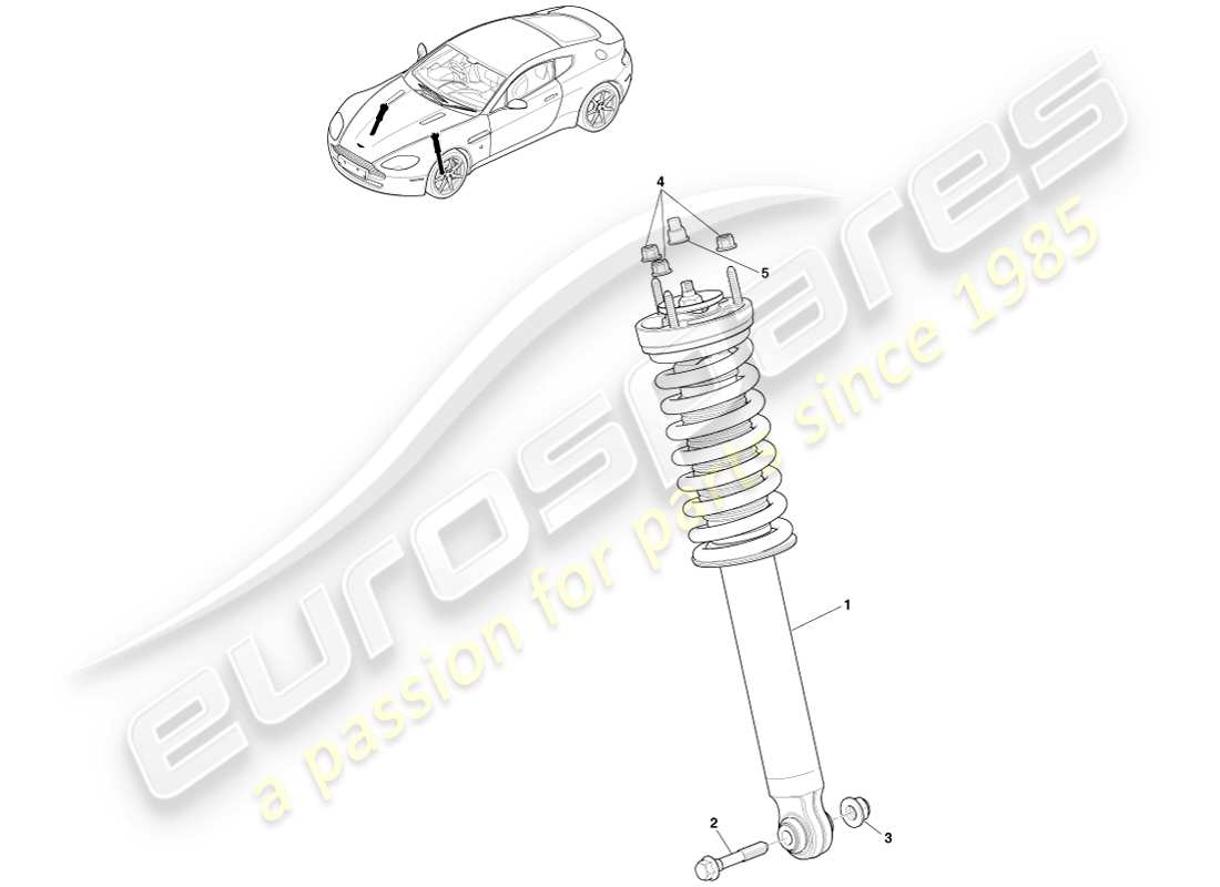 un schéma de pièces du catalogue de pièces aston martin v8 vantage (2005)