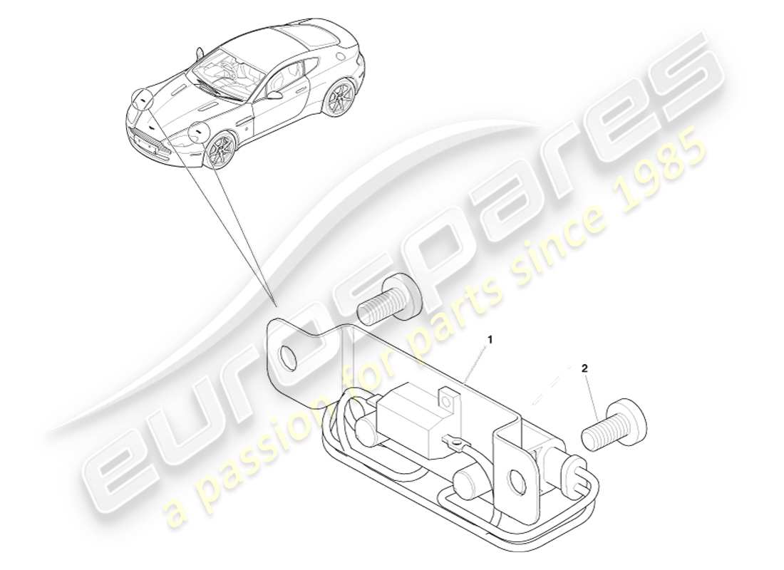 aston martin v8 vantage (2005) diagramme des pièces de la résistance d'indicateur directionnel