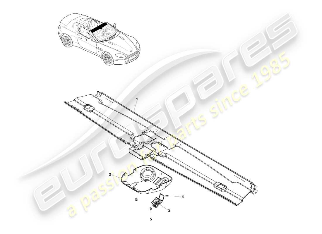 aston martin v8 vantage (2005) garniture de collecteur, diagramme de pièce du roadster