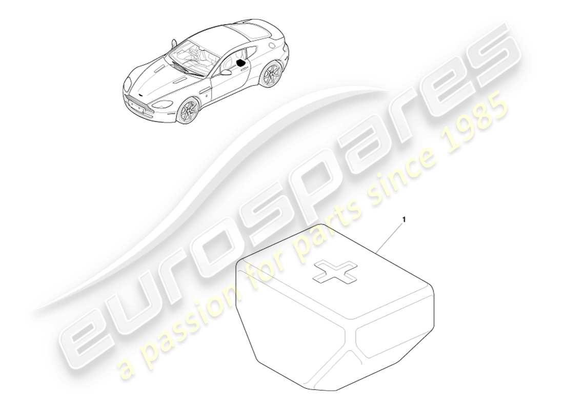 aston martin v8 vantage (2005) kit de premiers secours schéma des pièces
